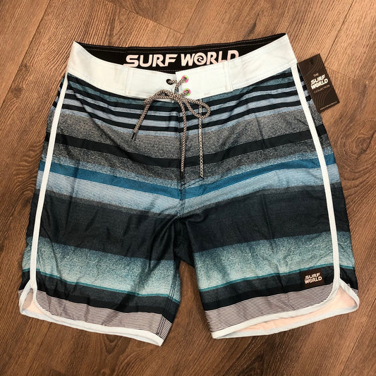 Surf World Gulf Stream Boardshort -The Surf World Collection - Blue Teal Mens Boardshorts