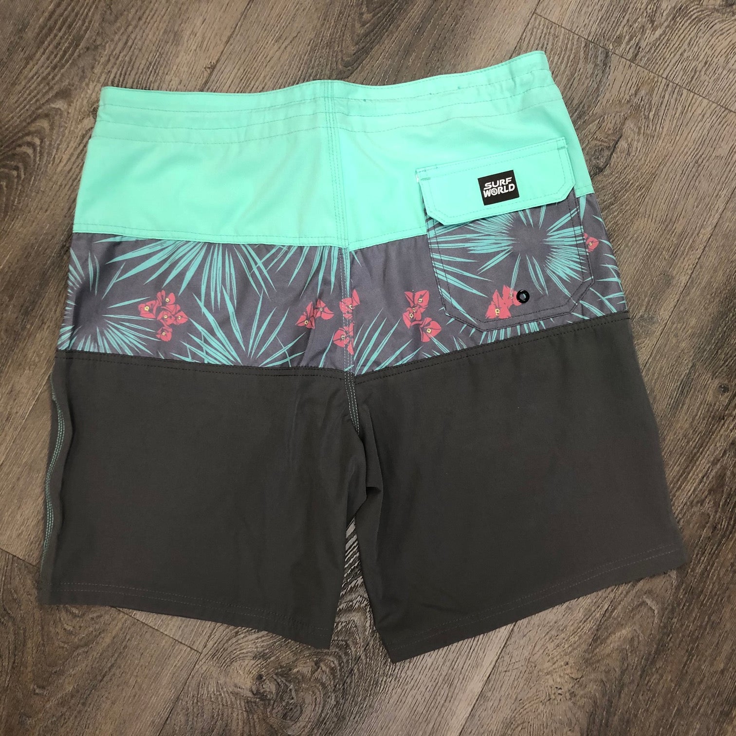 Surf World Sawgrass Boardshorts - The Surf World Collection - Teal Grey Mens Boardshorts