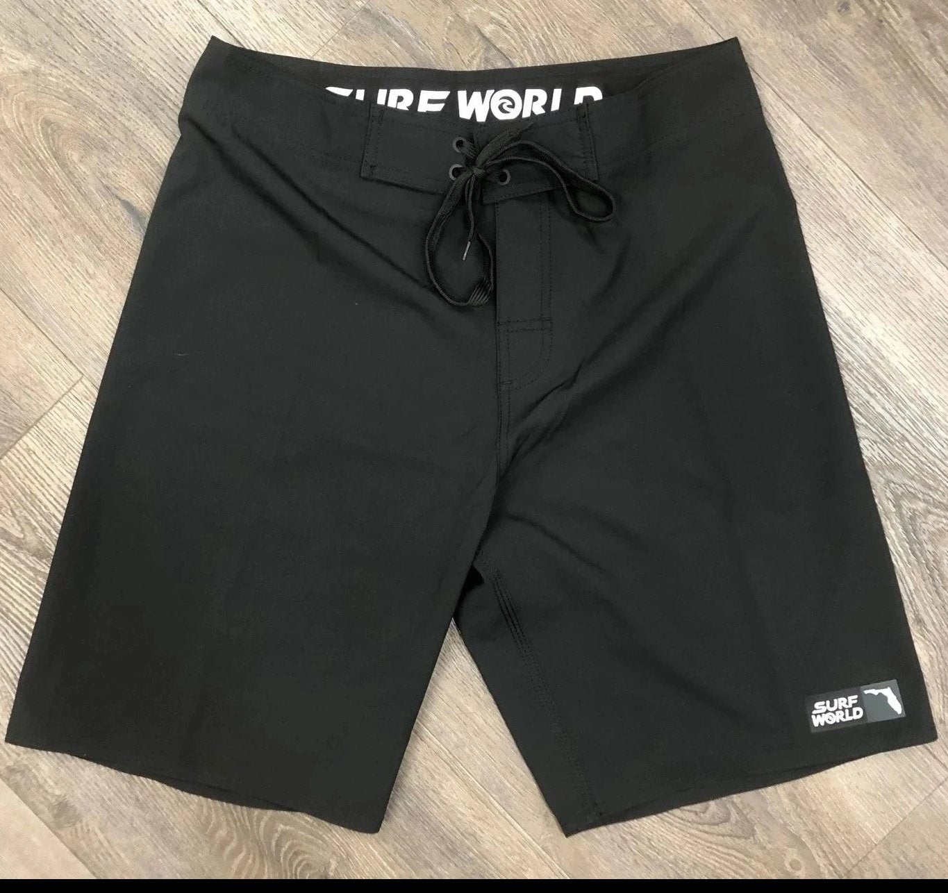 Surf World Collection All Blackout FL Boardshorts - All Black - Florida Mens Boardshorts