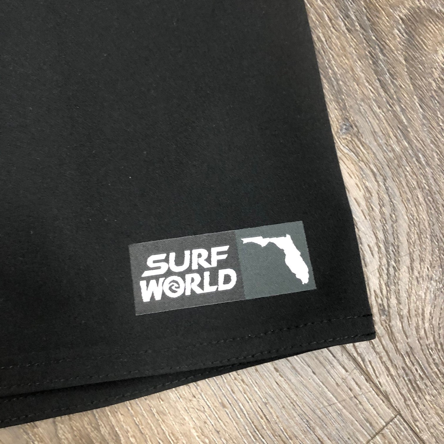 Surf World Collection All Blackout FL Boardshorts - All Black - Florida Mens Boardshorts
