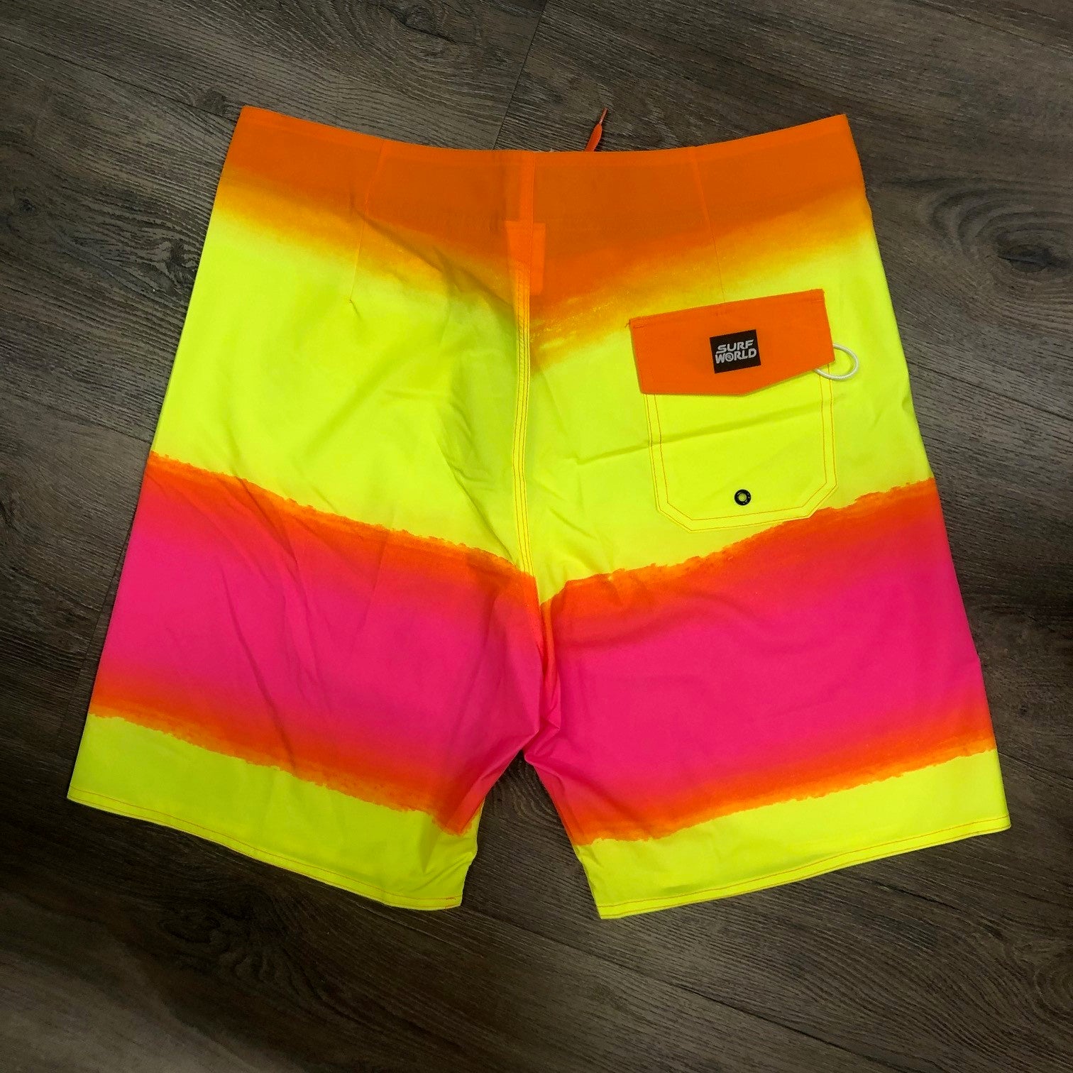 Surf World Gnarly Seas FL Boardshorts -Neon Yellow Orange Mens Boardshorts