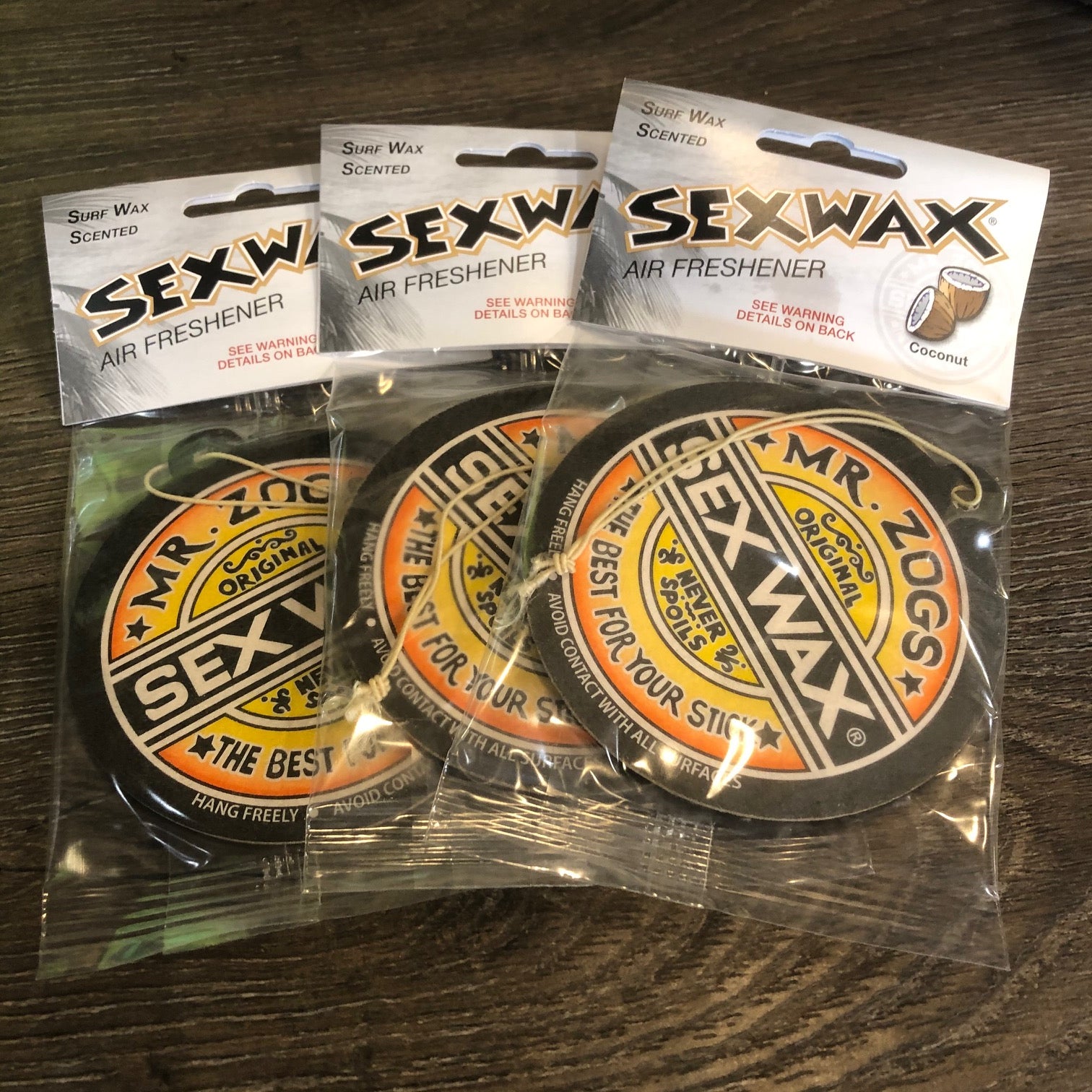 Sex Wax Zog Air Freshener Coconut Scent 3 Pack – SURF WORLD SURF SHOP