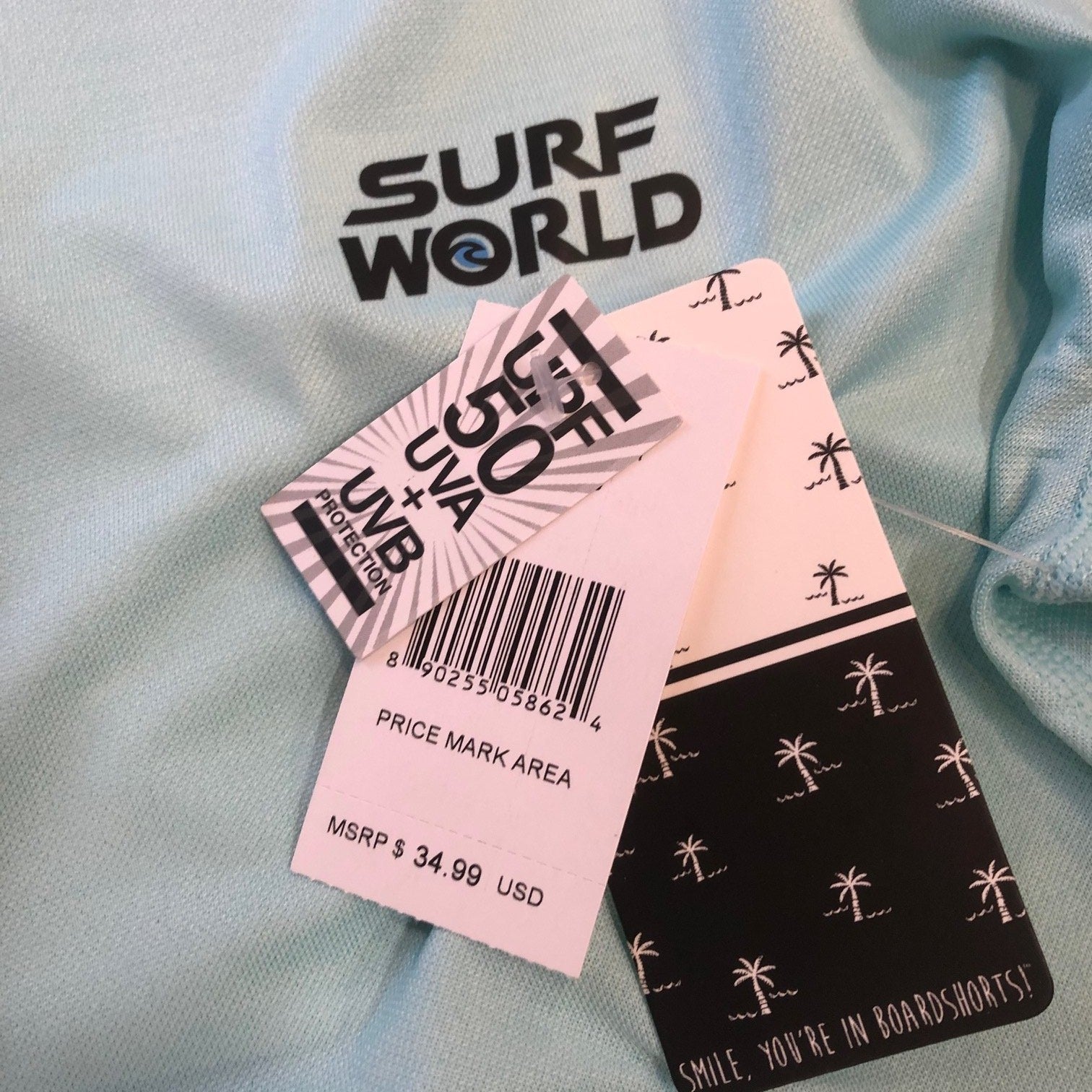 Surf World Long Sleeve Sun Shirt UPF 50 - Mint Rashguard Sun Protection