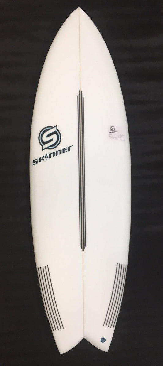 Skinner 5'10 x 21.5" x 2 5/8" 35 Liters Twin Fin + Swallow Tail EPS Epoxy Surfboard Surfboard