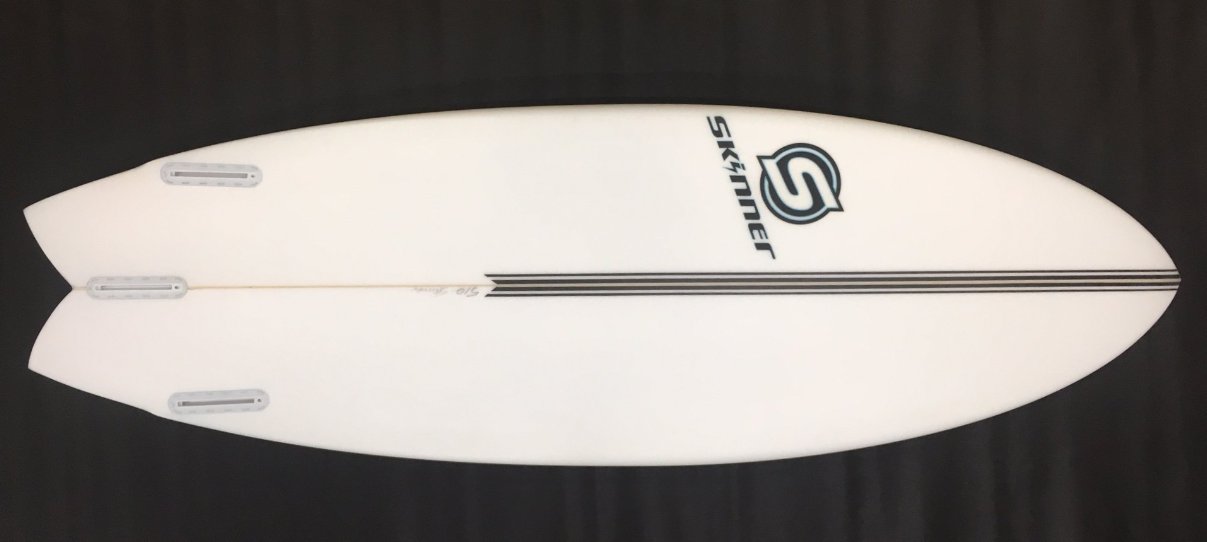 Skinner 5'10 x 21.5" x 2 5/8" 35 Liters Twin Fin + Swallow Tail EPS Epoxy Surfboard Surfboard