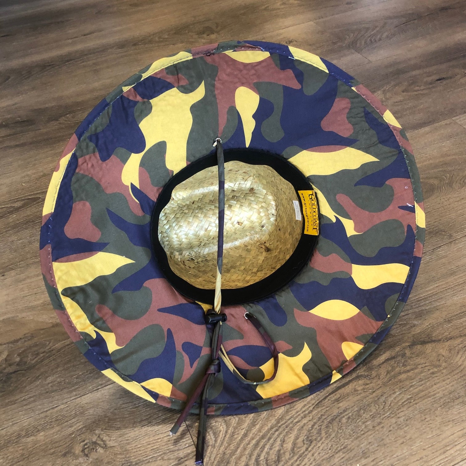 Goldcoast Kenny Camo Underbrim Straw hat - Natural Lifeguard Hat