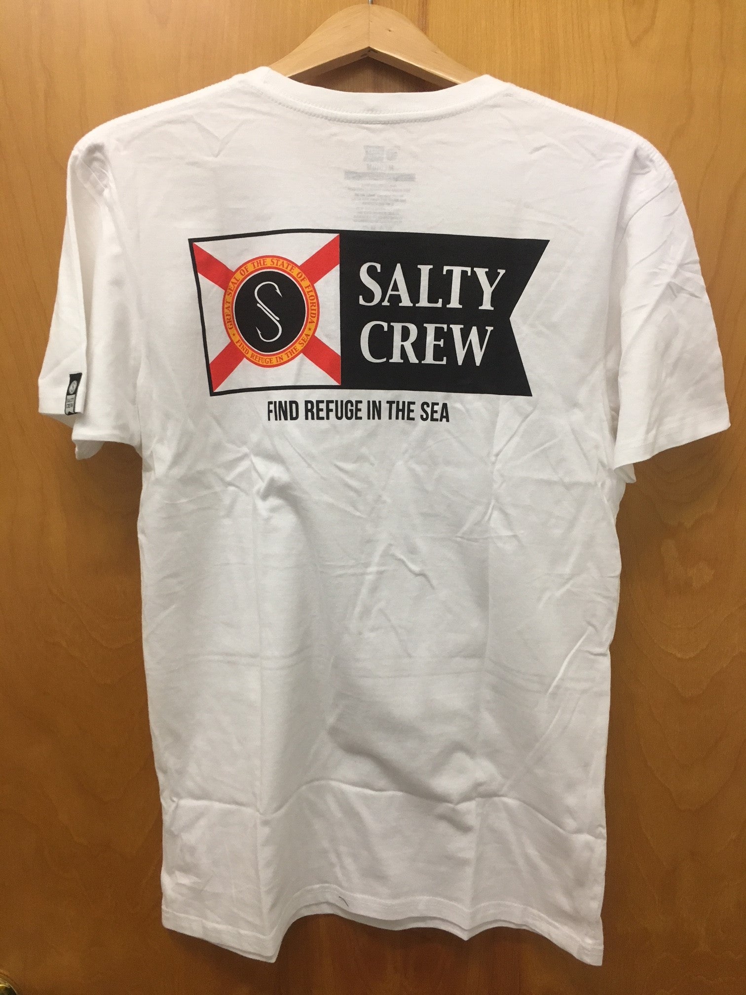 Salty Crew Alpha Saltire SS Florida Flag Tee - White Mens T Shirt M