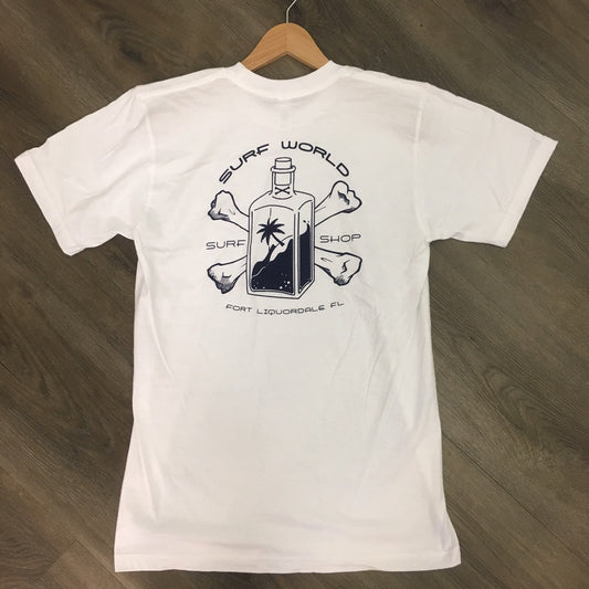 Surf World Fort Liquordale Tee Shirt - White - Slate Blue and even a Tank Top Mens T Shirt White