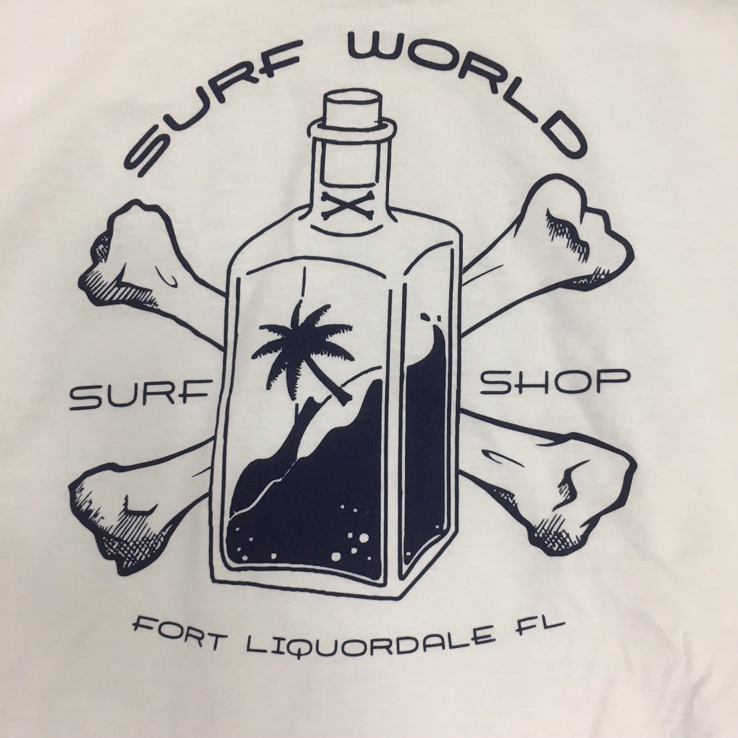 Surf World Fort Liquordale Tee Shirt - White - Slate Blue and even a Tank Top Mens T Shirt