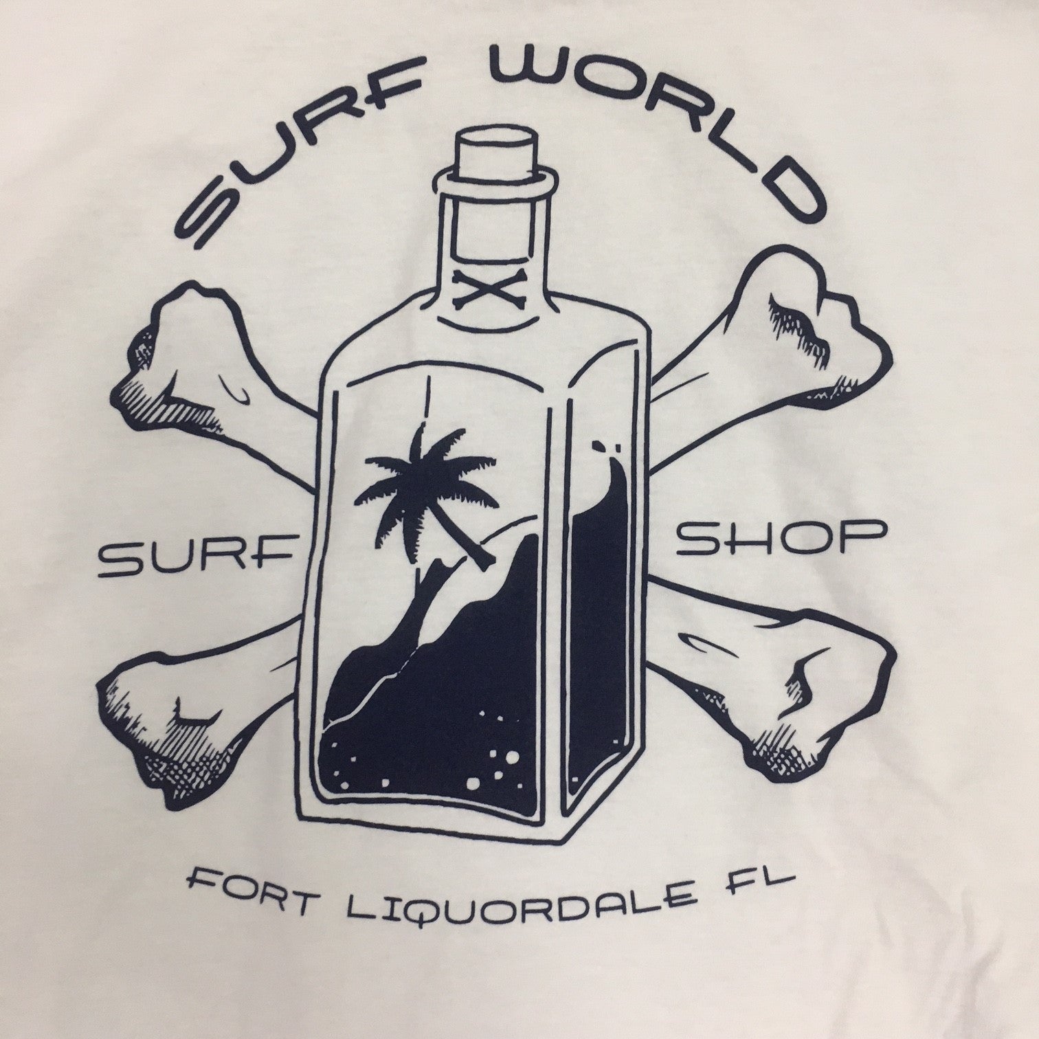 Surf World Fort Liquordale Tee Shirt - White - Slate Blue and even a Tank Top Mens T Shirt
