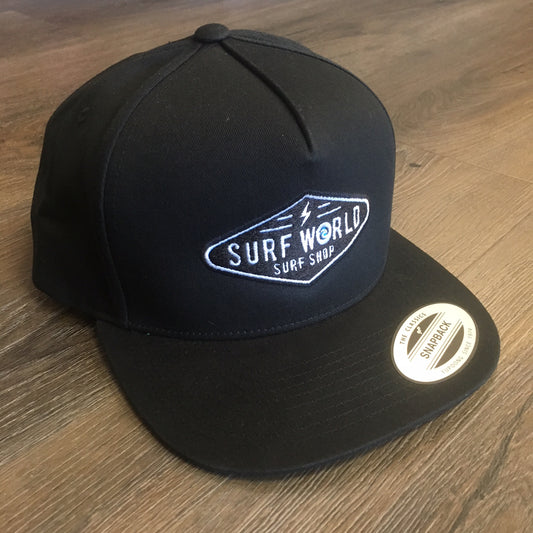 Surf World Boltz Flat Bill Hat - Black Mens Hat