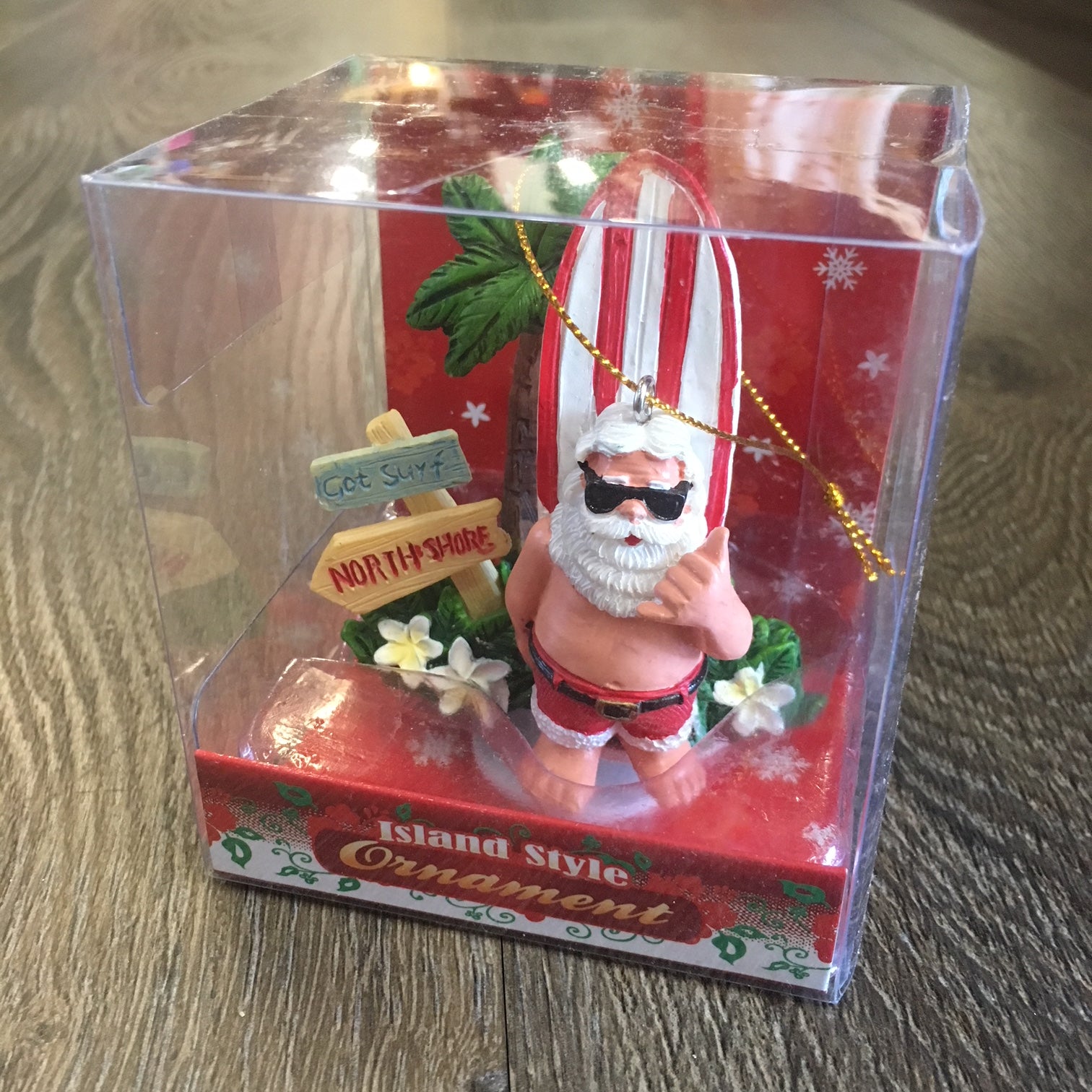 Surfing Got Surf Santa Christmas Ornament 2.5" x 3" Ornament