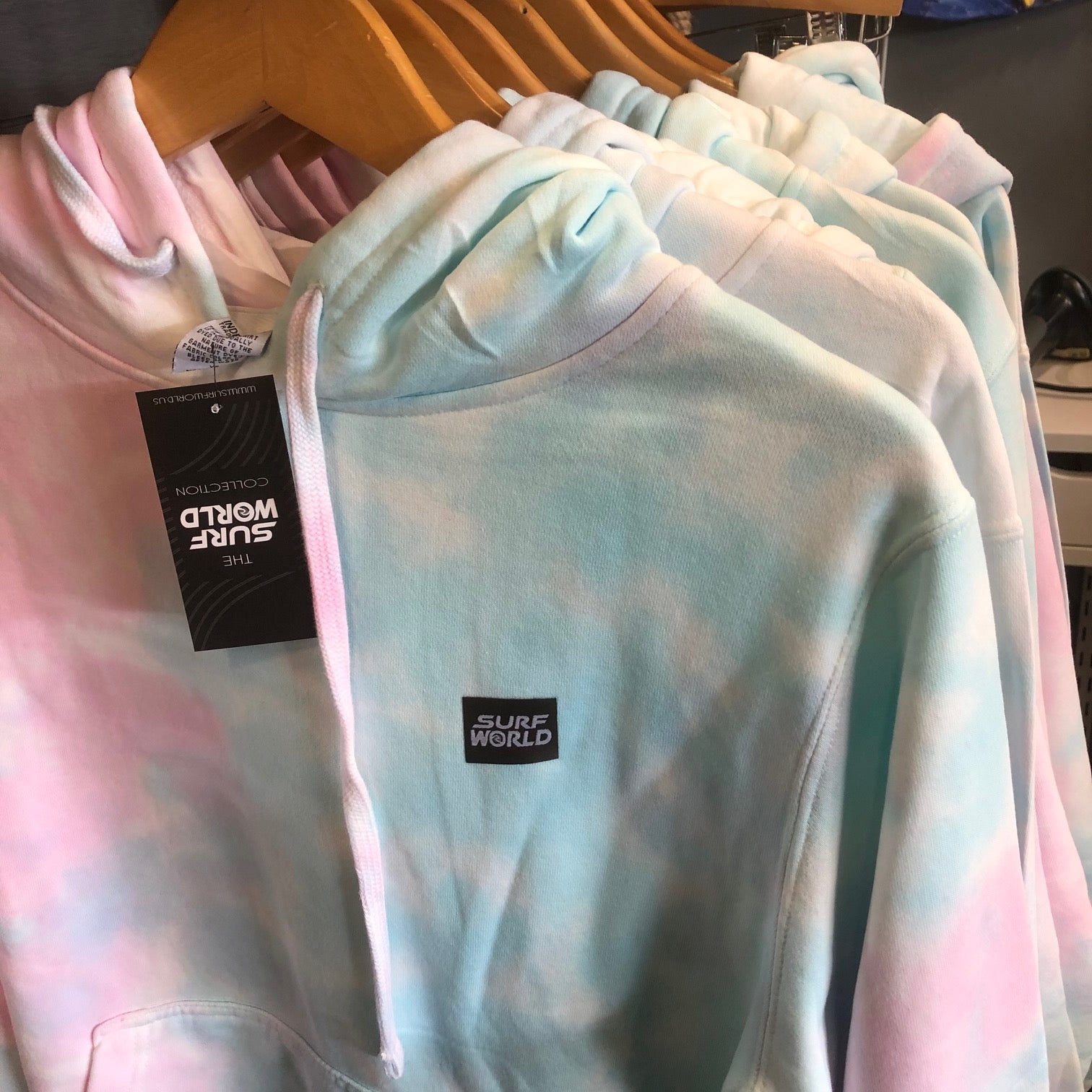 Surfworld Tiedye Pullover Hoodie - Cotton Candy Fleece