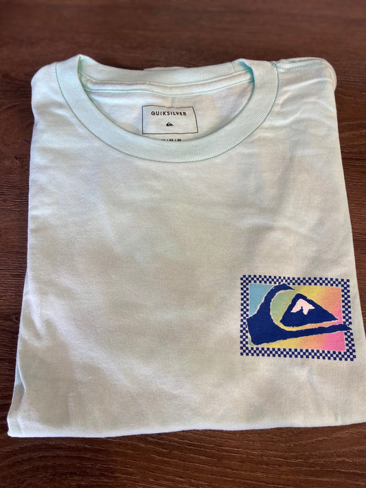 Quiksilver Summer Fade Men's SS Tee - Light Aqua Mens T Shirt