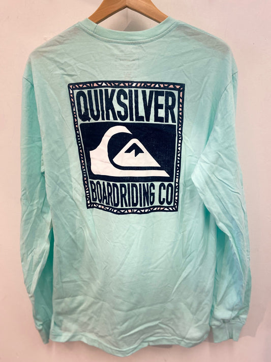 Quiksilver Old Friends Men's LS Tee Shirt - Aqua Mens Longsleeve Tee