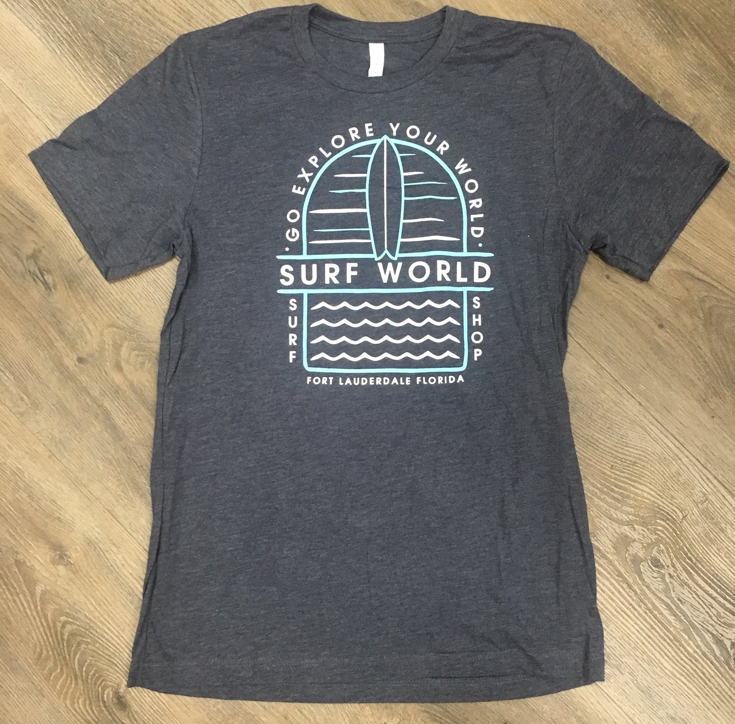 Surf World Go Explore Tee - Navy Heather Mens T Shirt