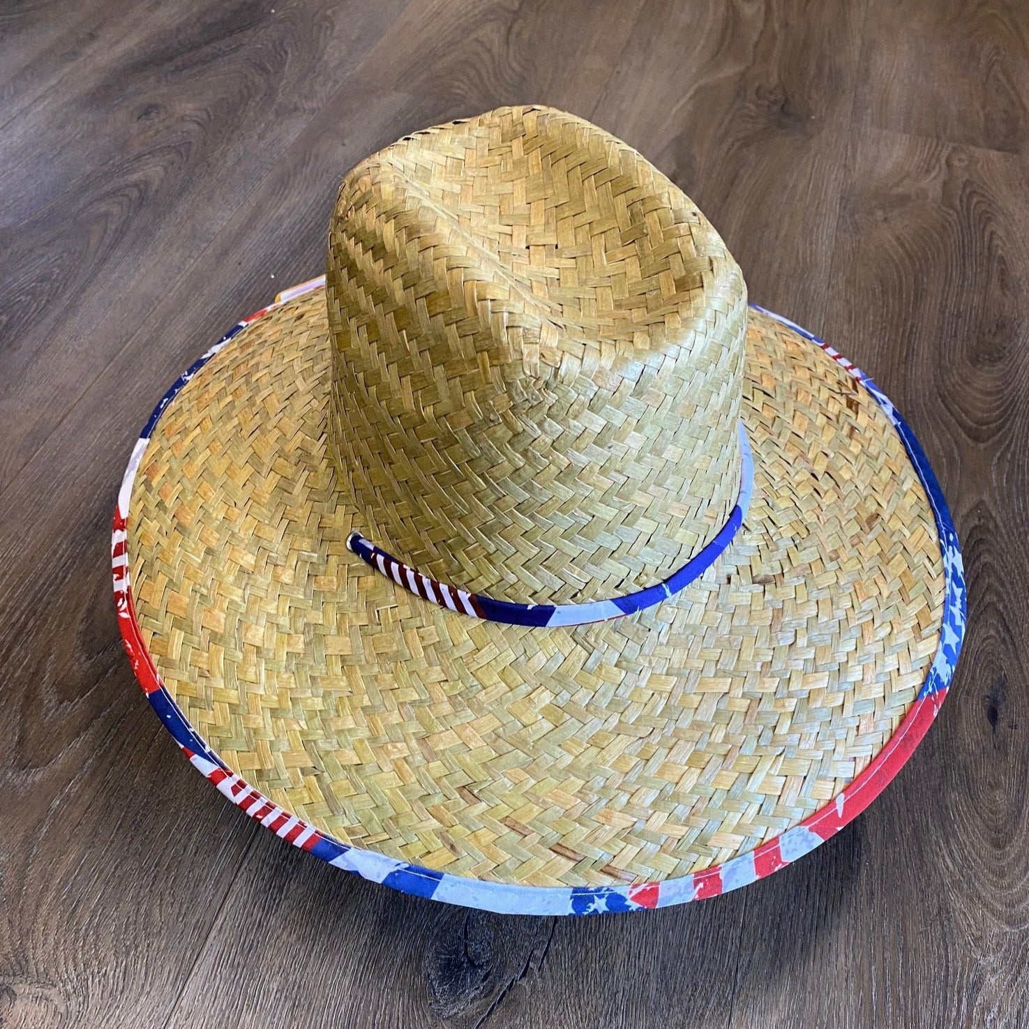 Lifeguard Hat - Goldcoast - Americana Straw Hat - Natural Lifeguard Hat