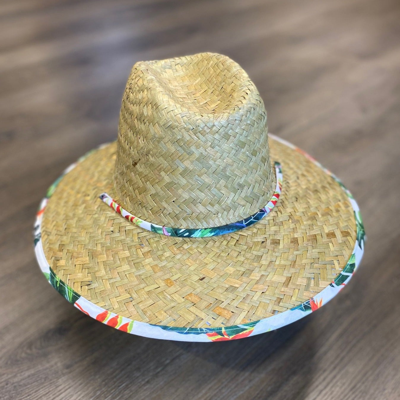Goldcoast Kenny Hibiscus Underbrim Straw hat - Natural Lifeguard Hat