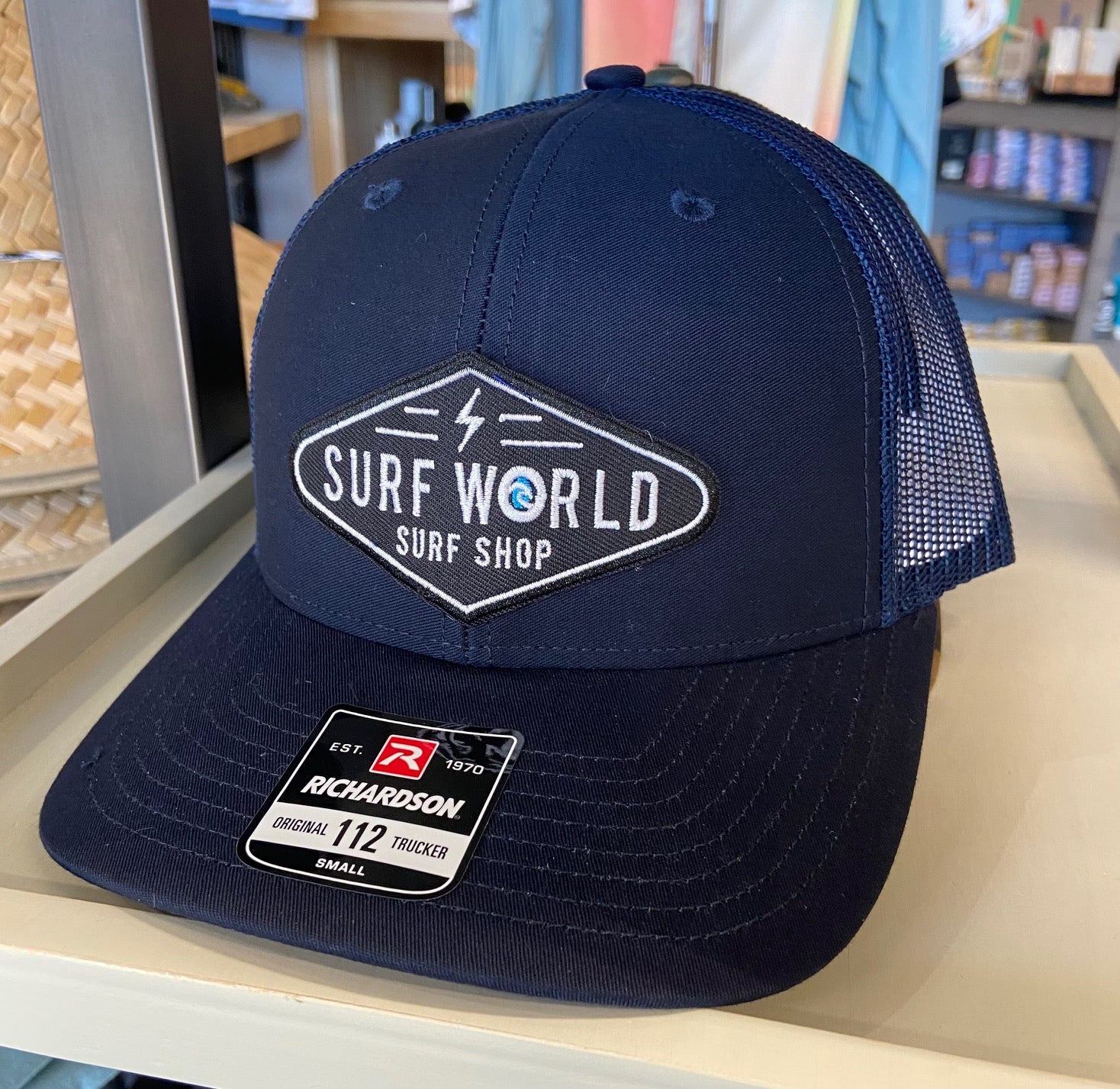 Surf World Retro Trucker Hat - Boltz- Multiple colors Mens Hat All Over Navy Small