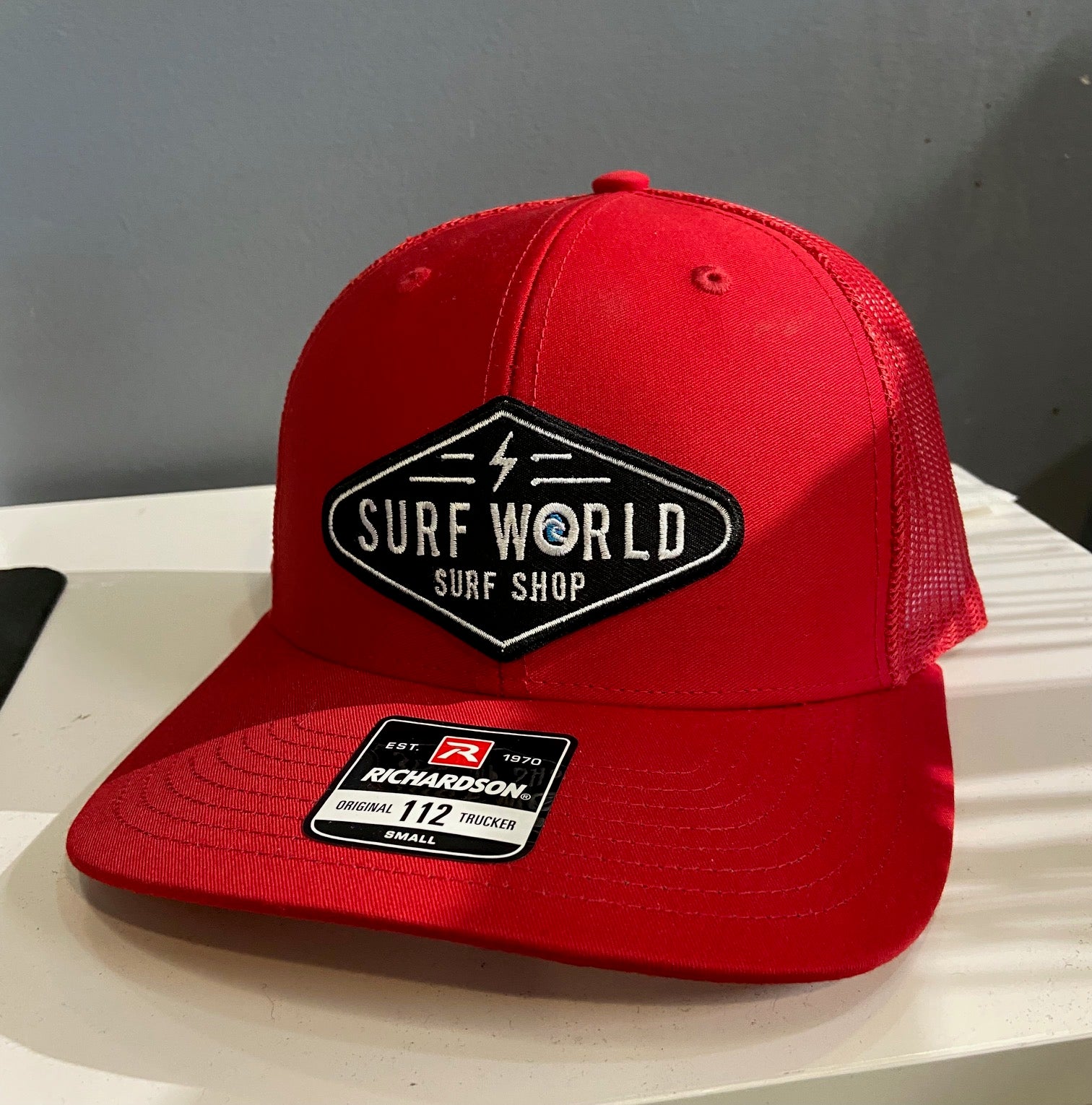 Surf World Retro Trucker Hat - Boltz- Multiple colors Mens Hat All Red Small