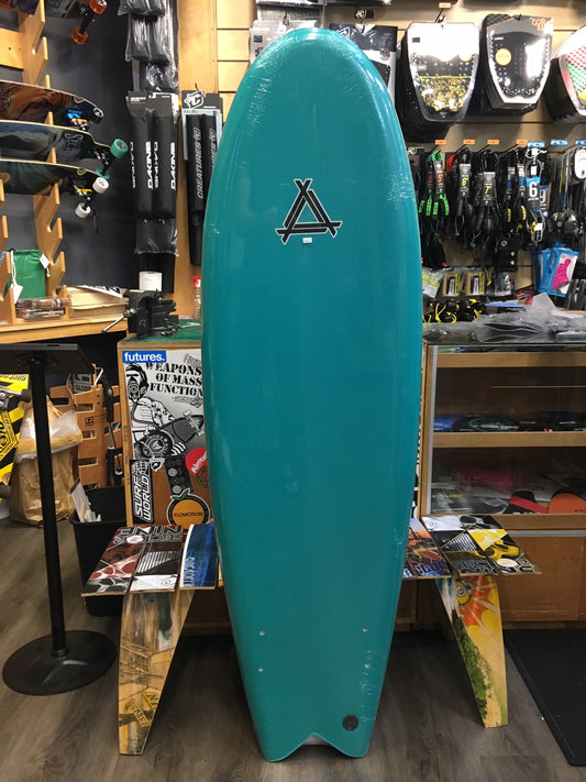 Soft Surfboard Triple X 5'10 x 21" Twin Fin Fish Softboard