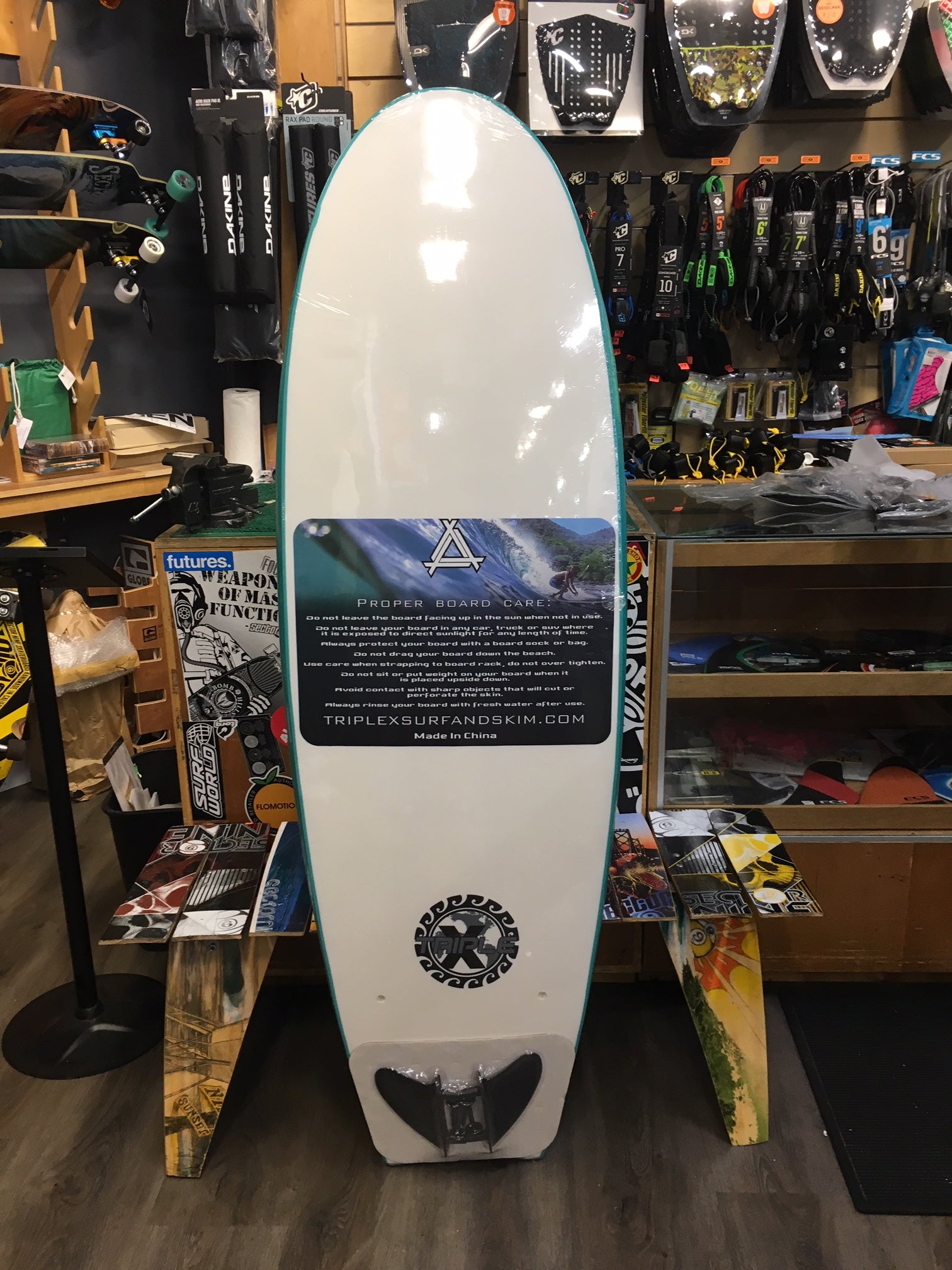 Soft Surfboard Triple X 5'10 x 21" Twin Fin Fish Softboard