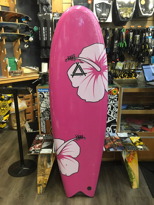 Soft Surfboard Triple X 4'11 x 21" Soft Top Surfboard Pink Floral 411 SOFT TOP Softboard