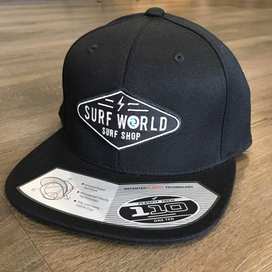Surf World 110 Snap Back Hat - Black - Grey Mens Hat