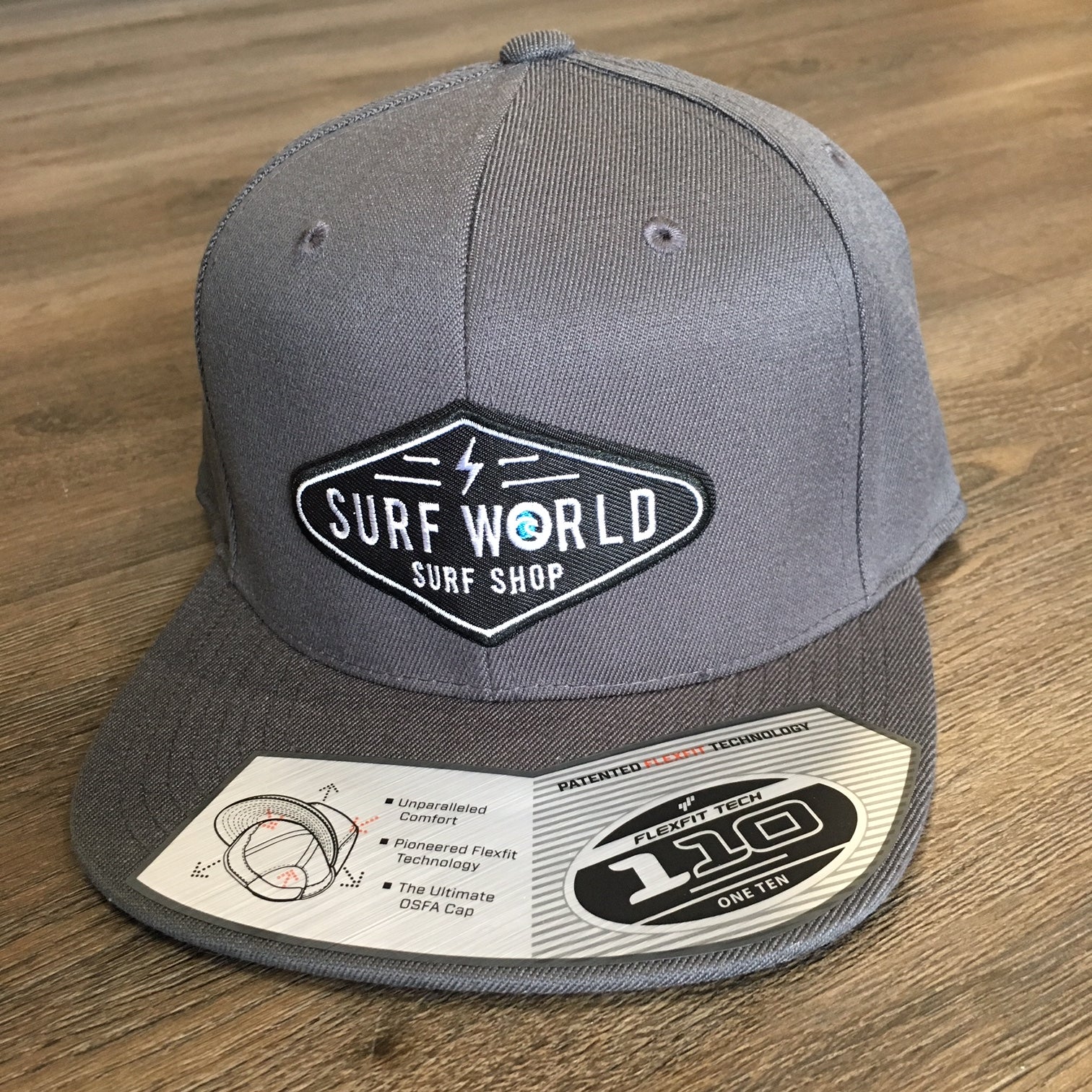 Surf World 110 Snap Back Hat - Black - Grey Mens Hat