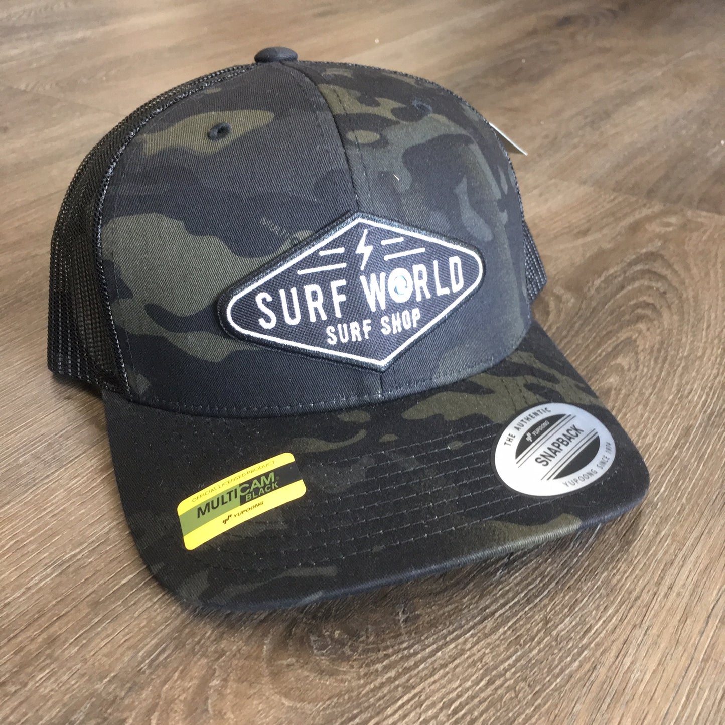 Surf World Retro Trucker Hat - Boltz- Multiple colors Mens Hat Black Multi Cam