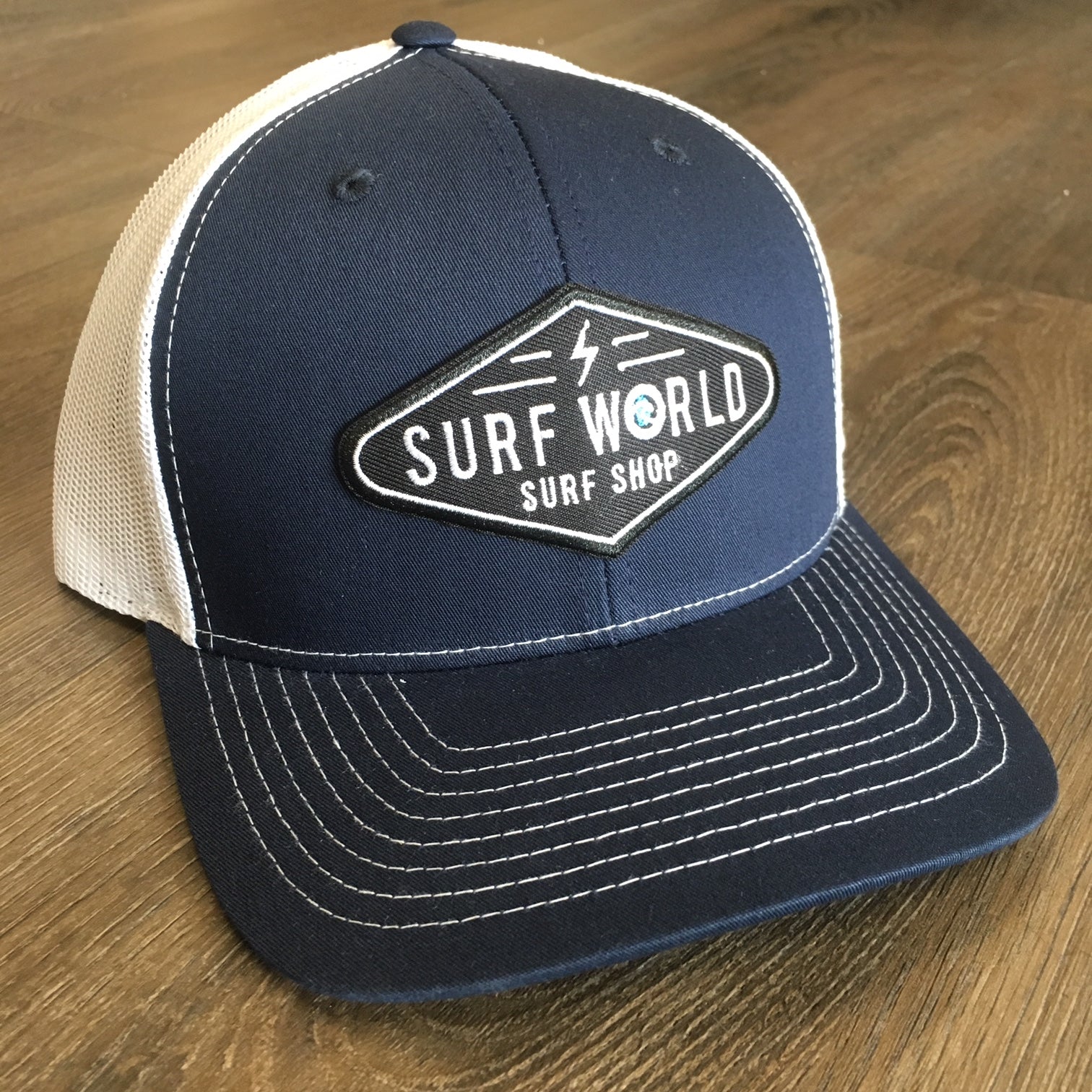 Surf World Retro Trucker Hat - Boltz- Multiple colors Mens Hat Navy / White