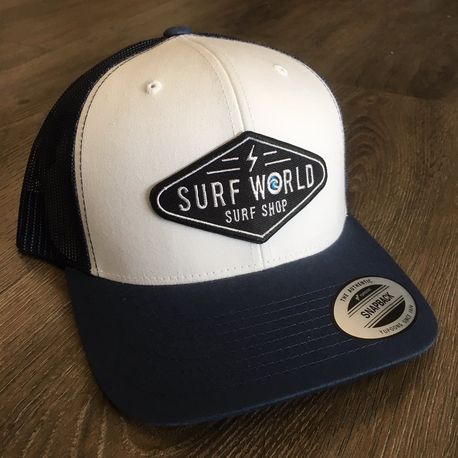 Surf World Retro Trucker Hat - Boltz- Multiple colors Mens Hat White Navy