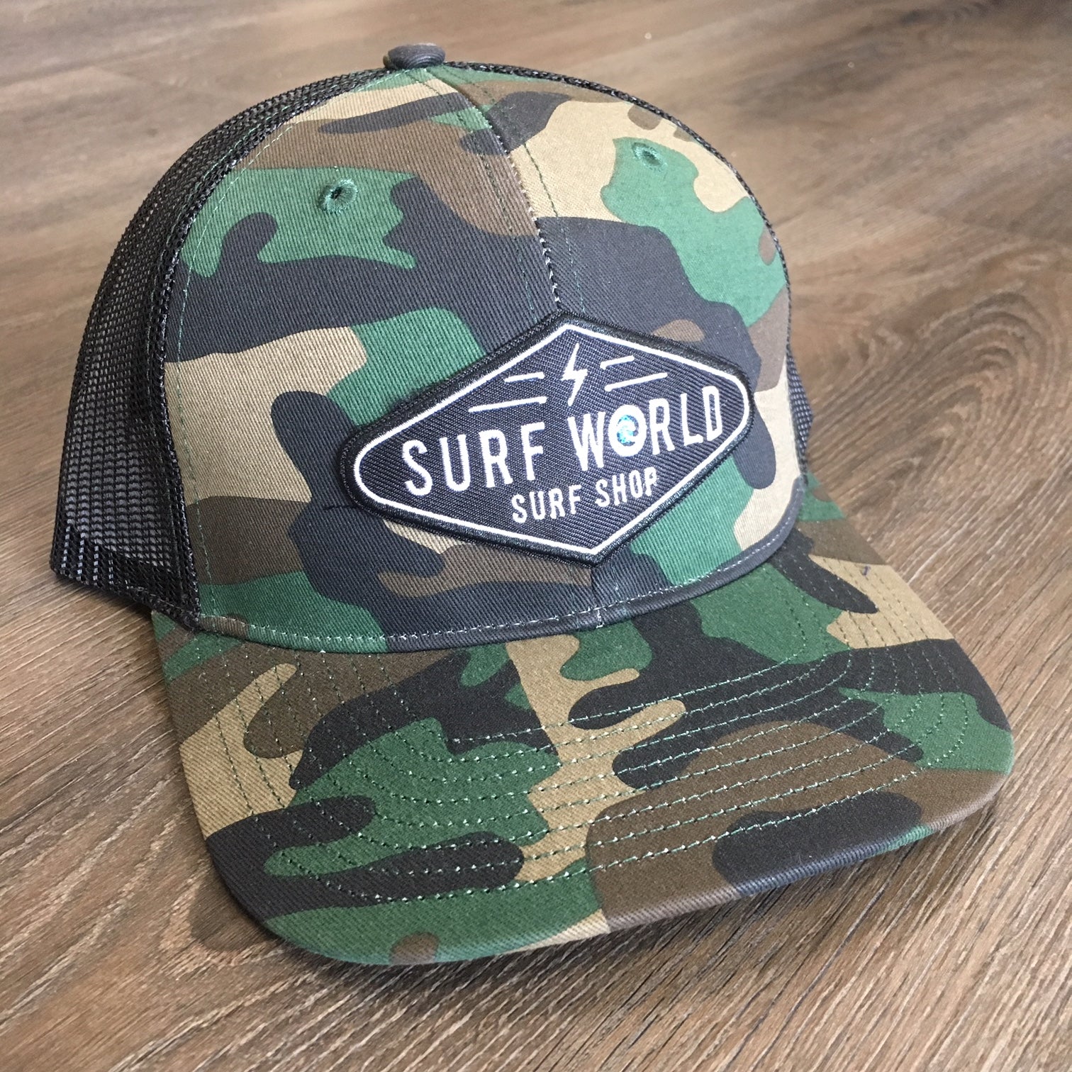 Surf World Retro Trucker Hat - Boltz- Multiple colors Mens Hat Green Camo