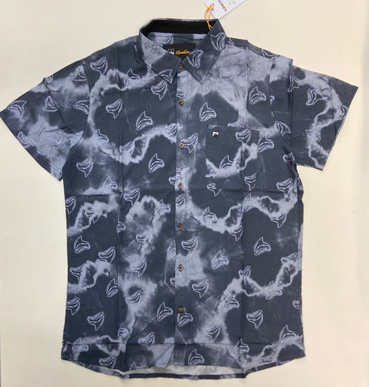 Flomotion Toothy Woven Shirt - Navy Mens Woven