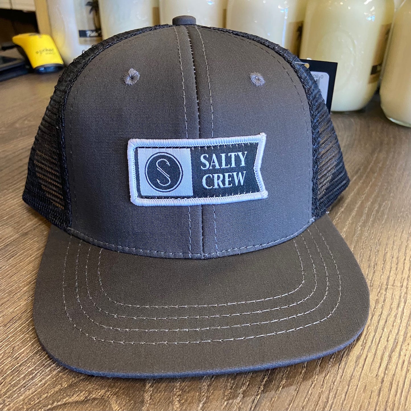 Salty Crew Pinnacle Boys Trucker Hat Hats Charcoal Black