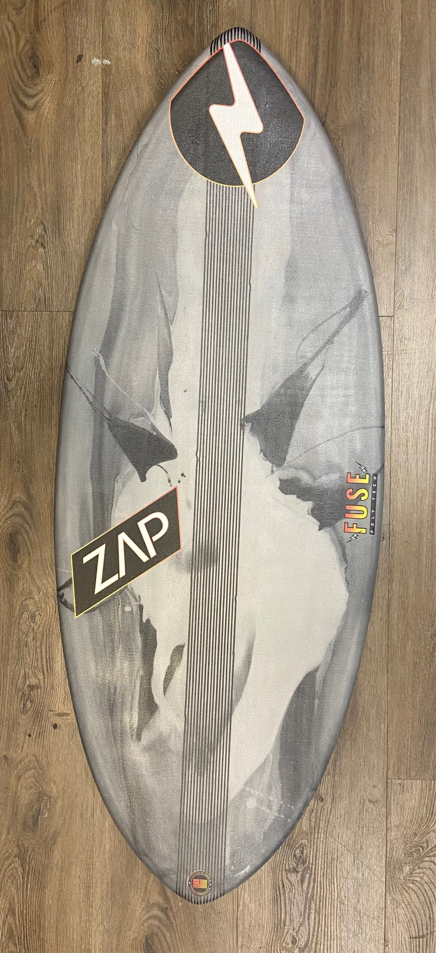 Zap Fuse Flex Spine Skimboard 52" , 54" w/ Carbon Stripe skimboard Fuse 54 Black Marble Grain Orange