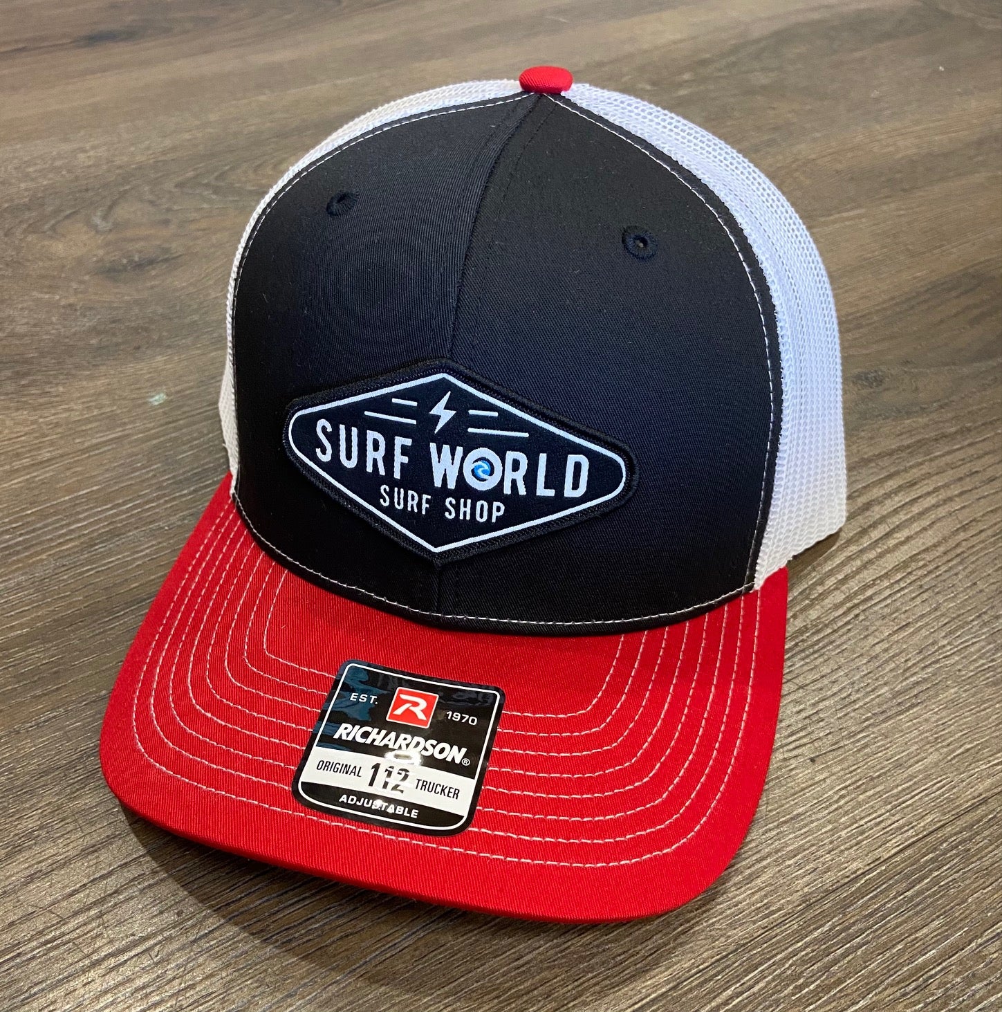 Surf World Retro Trucker Hat - Boltz- Multiple colors Mens Hat Black Red White