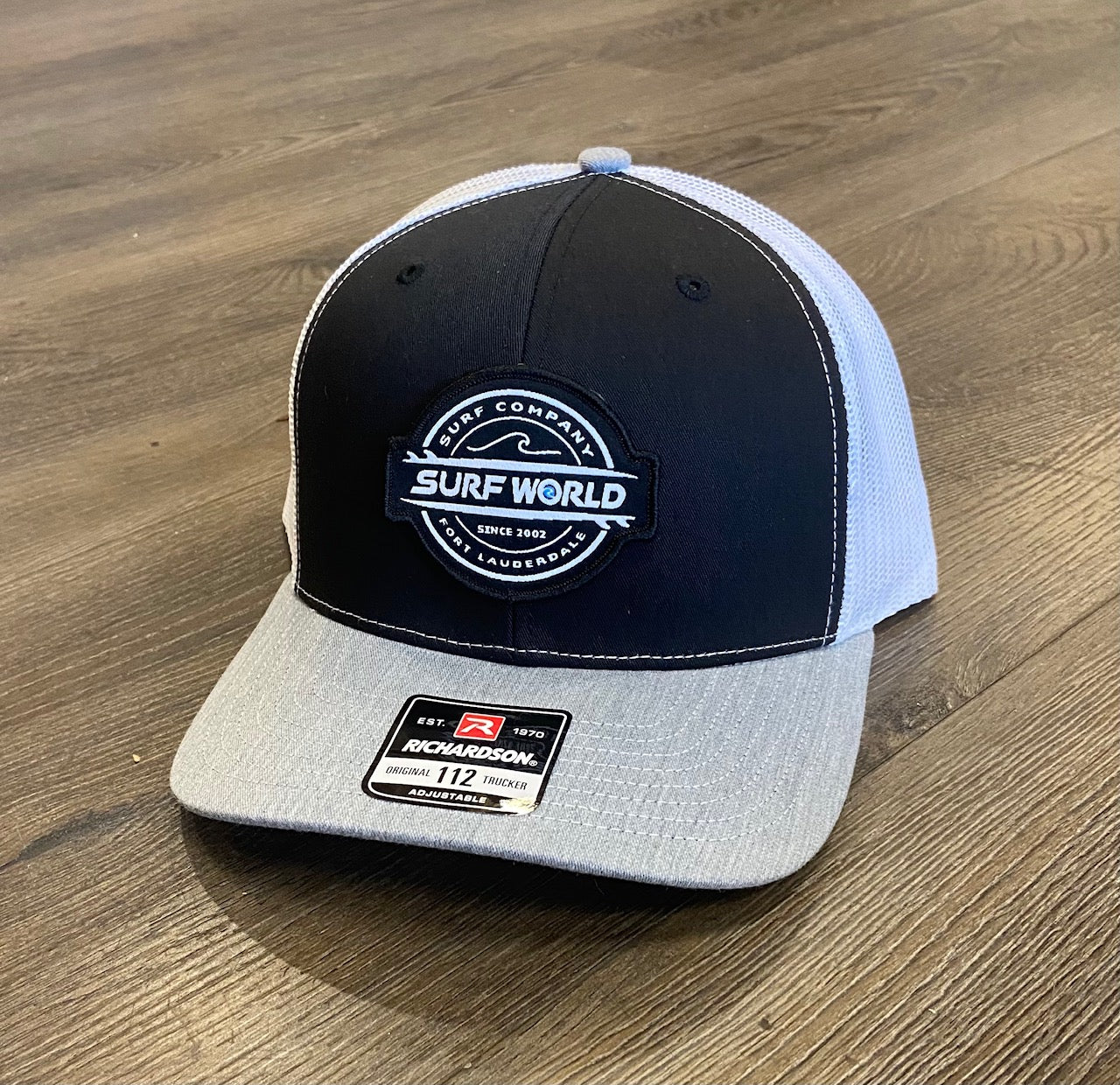Surf World Double Boards Trucker Hat Mens Hat All Over Navy Flat bill