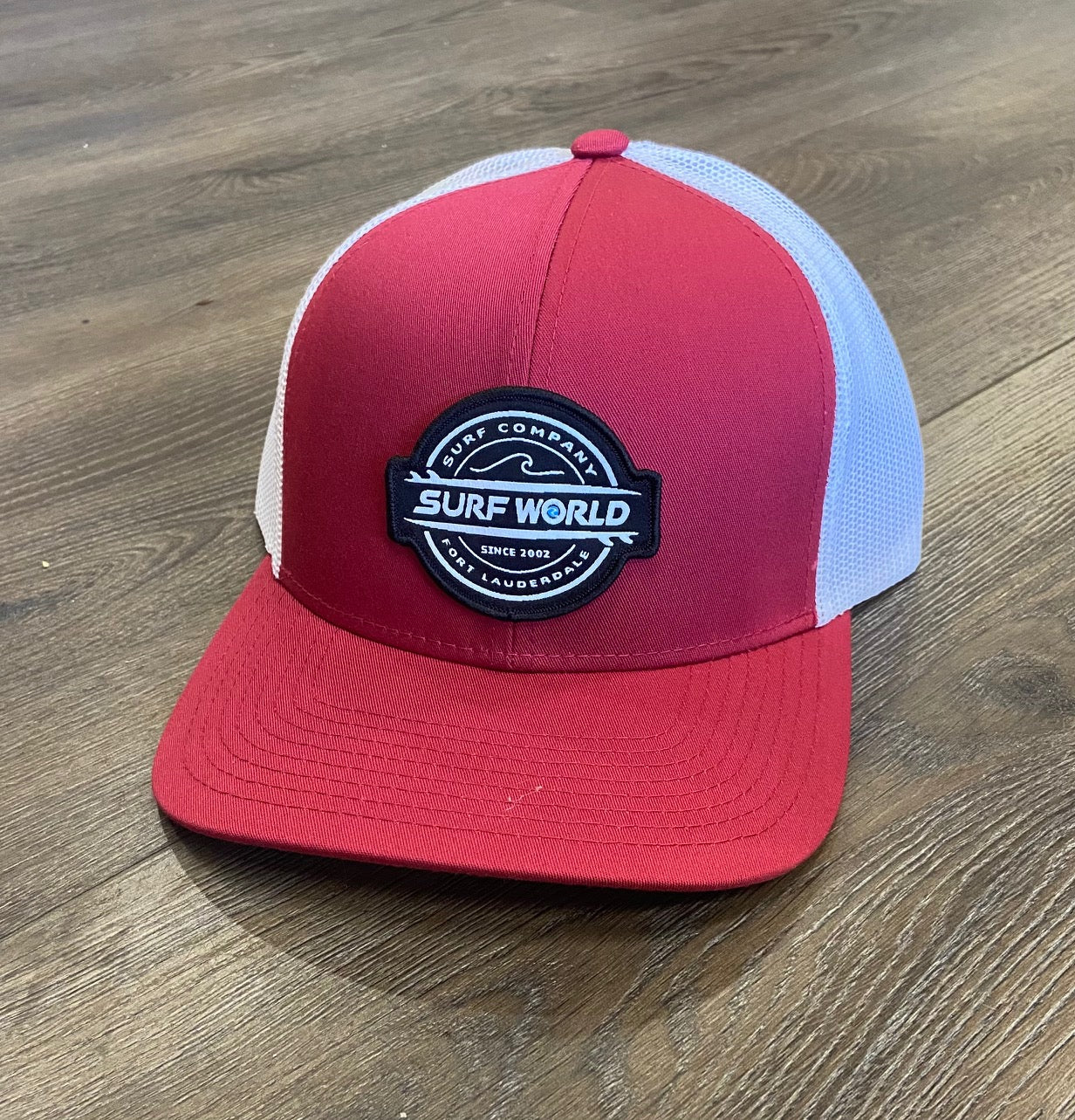 Surf World Double Boards Trucker Hat Mens Hat Washed Maroon