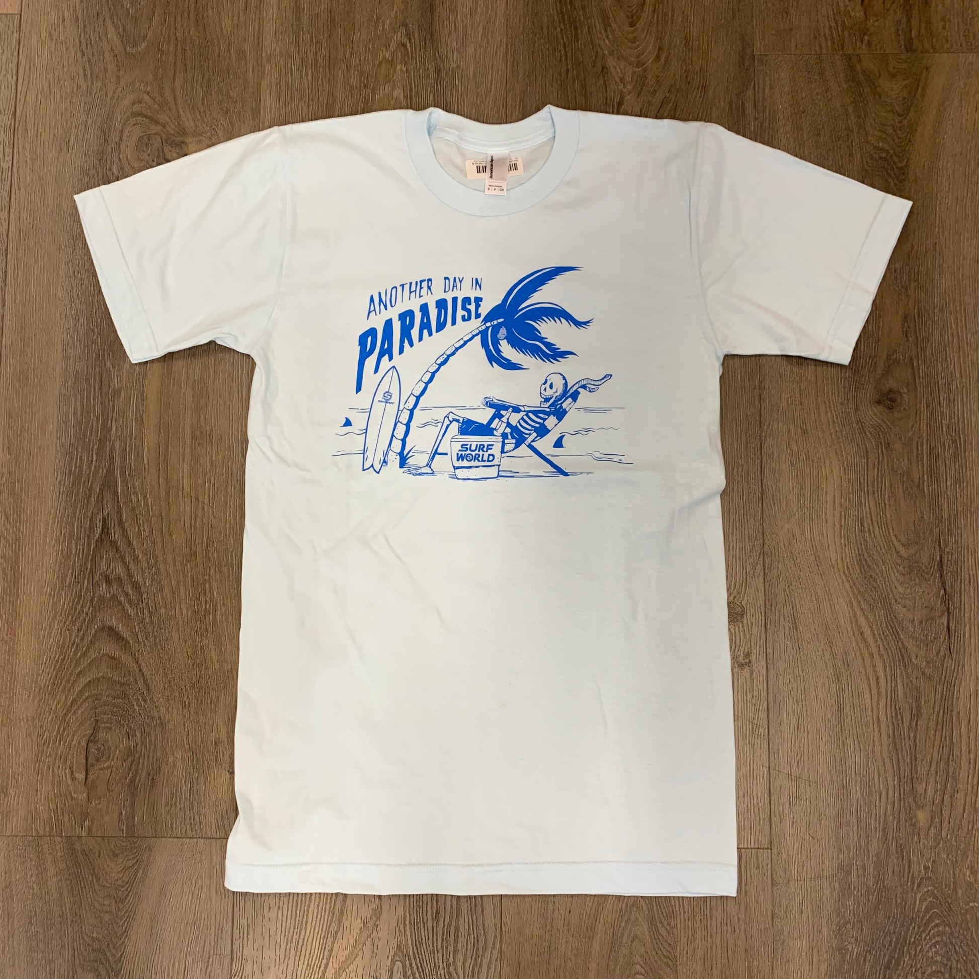 Surf World Another Day in Paradise Tee - Pink - White - Light Blue Mens T Shirt
