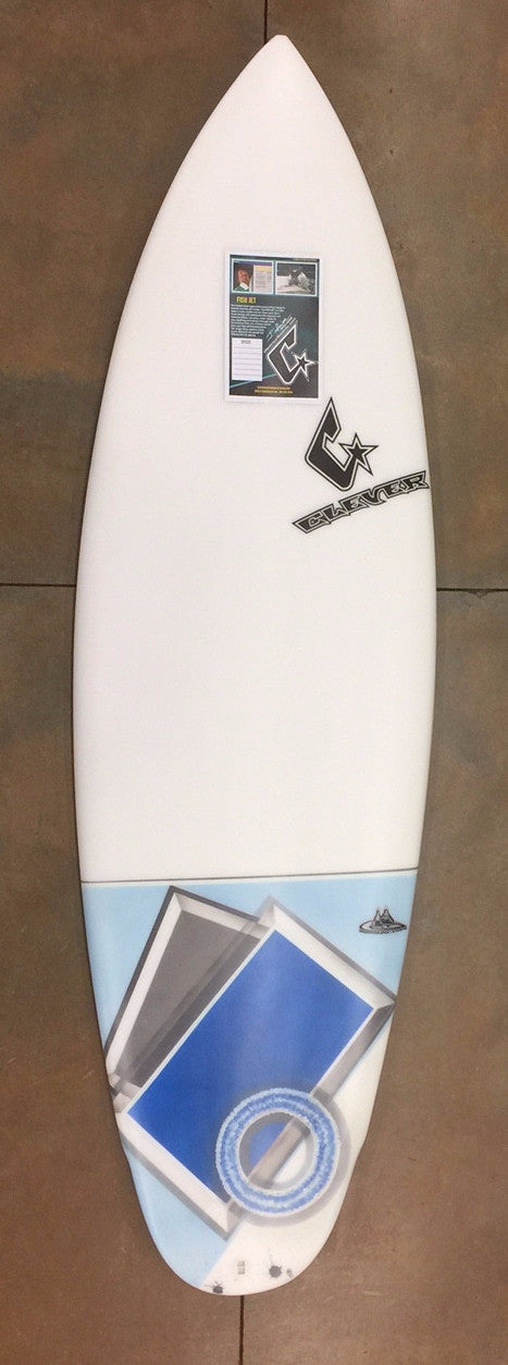 Clever 5'9 Fish Jet Blue Tail Air Brush Surfboard surfboard