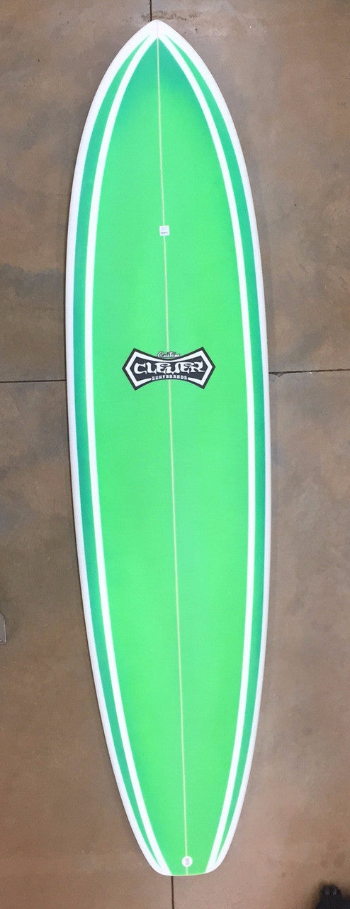 Clever 7"6 Funshape Green Color Fcs II Tri 4917 surfboard