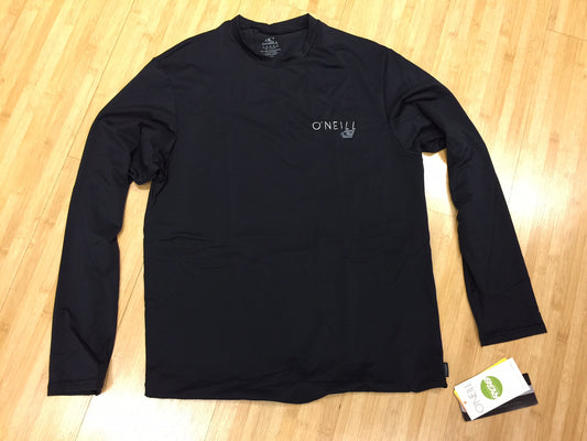 Oneill Men's Black Mesh Skins Long Sleeve Rash Tee Rashguard Sun Protection