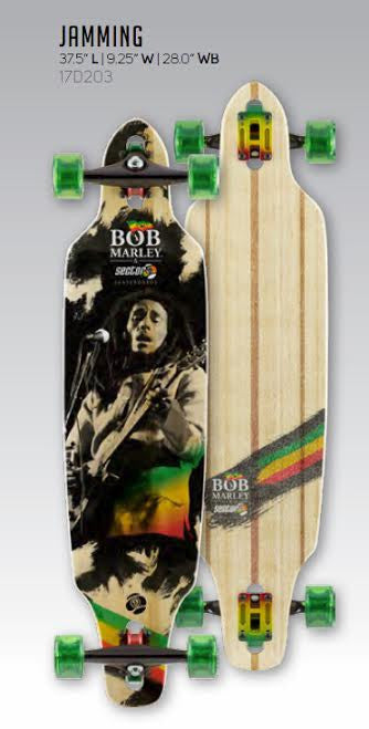 Sector 9 Bob Marley Edition Jamming 17 Complete 37.5" X 9.25" Free Shipping Longboard Skateboard