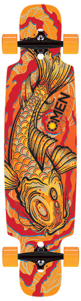 Omen Koi Skateboard Length - 38" Longboard Complete