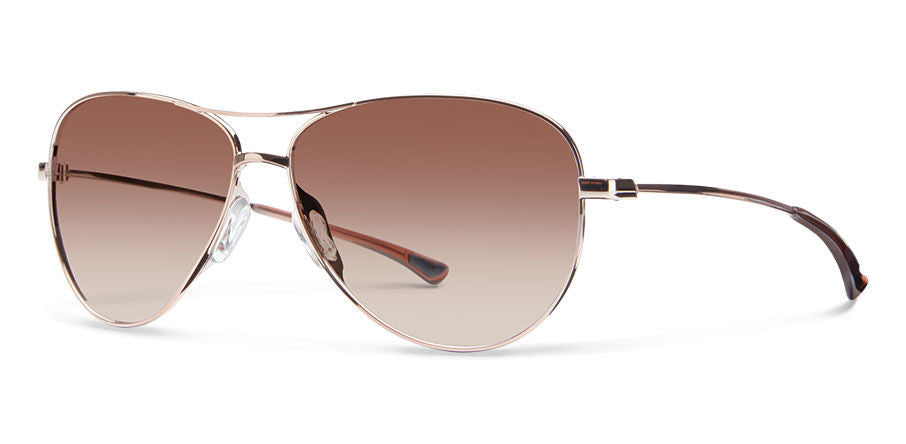 Smith Langley Rose Gold Sienna Gradient Lens Aviator Polarized Sunglasses Sunglasses