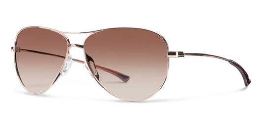 Smith Langley Rose Gold Sienna Gradient Lens Aviator Polarized Sunglasses Sunglasses
