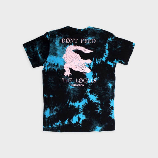 Flomotion Locals Tie Dye SS Mens T Shirt - Light Blue / Aqua Mens T Shirt Light Blue