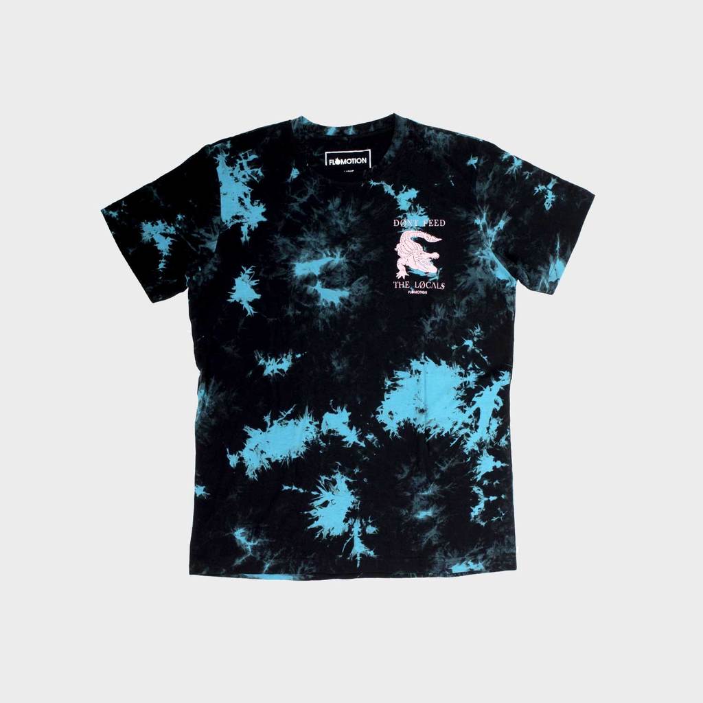Flomotion Locals Tie Dye SS Mens T Shirt - Light Blue / Aqua Mens T Shirt