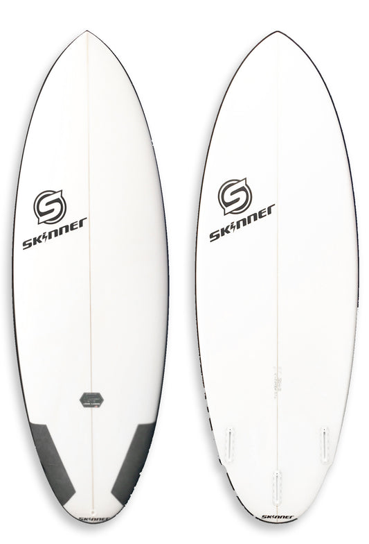 SOLD Skinner Loose Cannon Round Tail Surfboard 5'7 x 21.5" x 2 5/8" 33.94 Liters Twin Fin + Surfboard